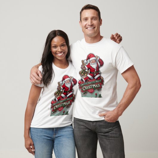 Feestelijke Kerstman T-Shirt Design (Unisex)