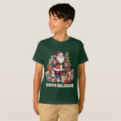 feestelijke kerstman tekst toevoegen waterverf t-shirt (Voorkant volledig)