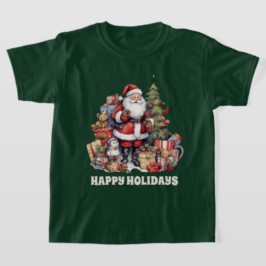 feestelijke kerstman tekst toevoegen waterverf t-shirt (Laagn)