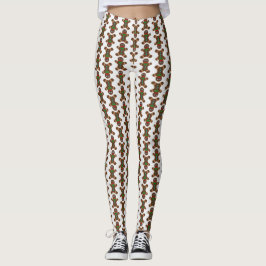 Feestelijke kerstman van gemberkoek Kerstpatroon Leggings
