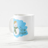 Feestelijke Kerstman van Sneeuw Koffiemok (Voorkant links)