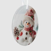 Feestelijke Kerstman van Sneeuw Ornament (voorkant)