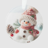 Feestelijke Kerstman van Sneeuw Ornament (voorkant)