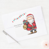 Feestelijke kerstman vierkante sticker (Envelop)