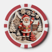 Feestelijke Kerstman voeg tekst toe Poker Chips (Voorkant)