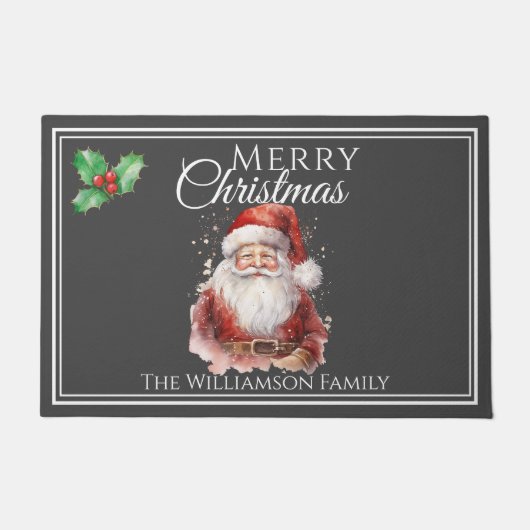 Feestelijke Kerstman Vrolijk Kerstfeest Deurmat (Voorkant)