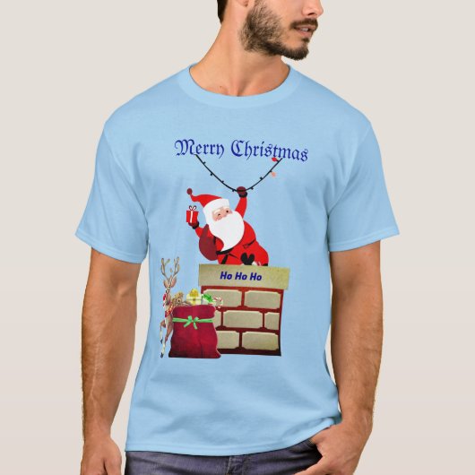 Feestelijke Kerstman Vrolijk Kerstfeest T-shirt (Voorkant)