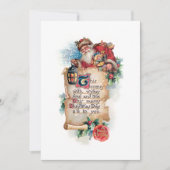 Feestelijke Kerstman w / lantaarn en scroll en gro Feestdagenkaart (Voorkant)