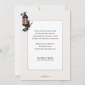 Feestelijke Kerstman w / lantaarn en scroll en gro Feestdagenkaart (Achterkant)