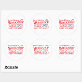 Feestelijke Kerstman werkplaats Ronde Sticker (Vel)