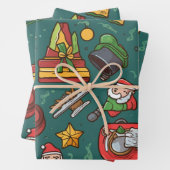 Feestelijke Kerstman Workshop Inpakpapier Vel (In situ)