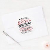 Feestelijke Kerstman Workshop Ronde Sticker (Envelop)
