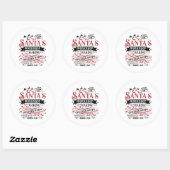Feestelijke Kerstman Workshop Ronde Sticker (Vel)