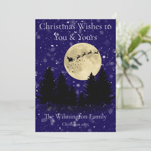 Feestelijke Kerstman Zicht Familie Kerstflat Kaart (Staand voorkant)