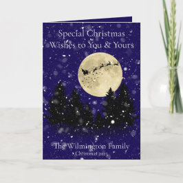 Feestelijke Kerstman Zicht Familie Kerstmis Vouwen Kaart