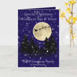 Feestelijke Kerstman Zicht Familie Kerstmis Vouwen Kaart