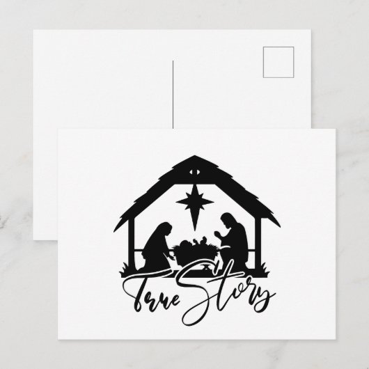 Feestelijke Kerstmanager Religieuze scène Feestdagenkaart (Voorkant / Achterkant)