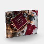 Feestelijke kerstmand zwangerschapsaankondiging fotoblokken (Links)