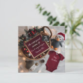 Feestelijke kerstmand zwangerschapsaankondiging kaart (Staand voorkant)