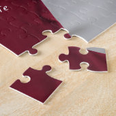 Feestelijke kerstmand zwangerschapsaankondiging legpuzzel (Zijkant)