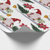 feestelijke kerstmanen, Poinsettia en Bells Cadeaupapier (Hoek)