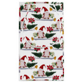 feestelijke kerstmanen, Poinsettia en Bells Klein Cadeauzakje (Achterkant)