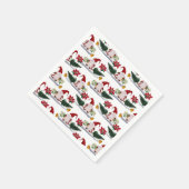 feestelijke kerstmanen, Poinsettia en Bells Servet (Hoek)