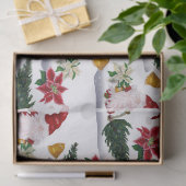 feestelijke kerstmanen, Poinsettia en Bells Tissuepapier (Geschenk)