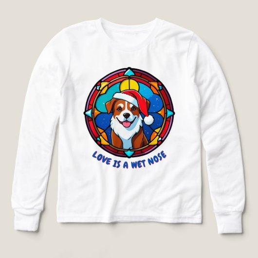 Feestelijke Kerstmanhoed Hond Cartoon (Voorkant)