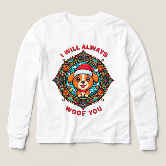 Feestelijke Kerstmanhoed Hond Cartoon (Voorkant)