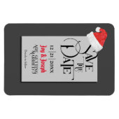 Feestelijke kerstmannetjes, grijs/sla de datum van magneet (Horizontaal)