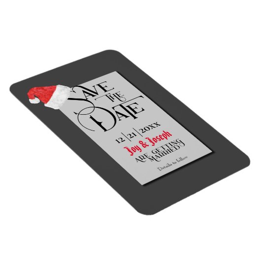 Feestelijke kerstmannetjes, grijs/sla de datum van magneet (Rechterzijde)