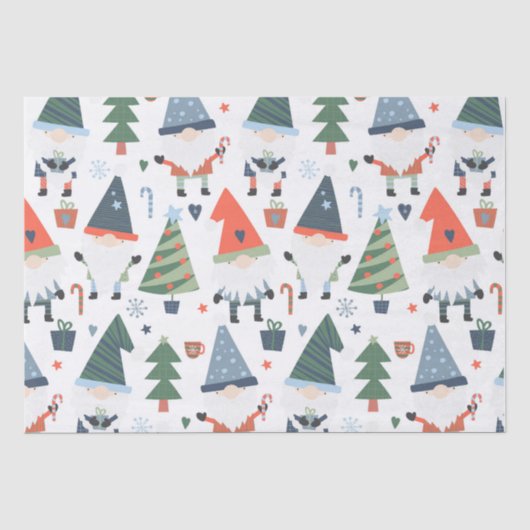 Feestelijke Kerstmannetjes Kerstbomen Snoepstokken Tissuepapier (Voorkant)