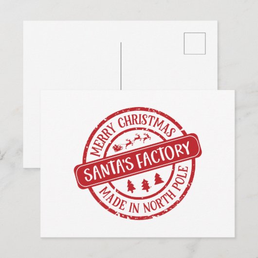 Feestelijke Kerstman's fabriek Feestdagenkaart (Voorkant / Achterkant)