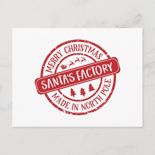 Feestelijke Kerstman's fabriek Feestdagenkaart (Voorkant)