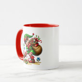 Feestelijke Kerstman's Helper Mok (Voorkant links)