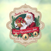Feestelijke Kerstman's Jam vintage Raamsticker (Vel 3)