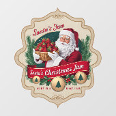 Feestelijke Kerstman's Jam vintage Raamsticker (Vel)