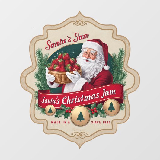 Feestelijke Kerstman's Jam vintage Raamsticker (Vel)