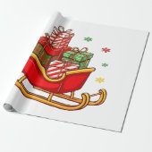 Feestelijke Kerstman's Sleigh Vol met kerstcadeaus Cadeaupapier (Uitgerold)