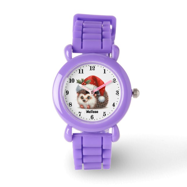 Feestelijke Kerstmeiden egel naam toevoegen Horloge (Voorkant)