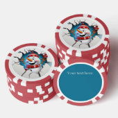 Feestelijke Kerstmis 3dee sneeuwpop tekst toevoege Poker Chips (Opstapeling)