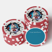 Feestelijke Kerstmis 3dee sneeuwpop tekst toevoege Poker Chips (Opstapeling)