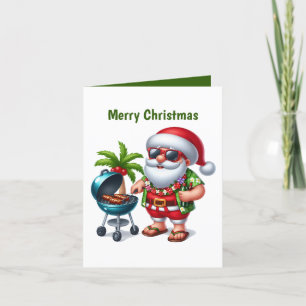 Feestelijke Kerstmis aanpasbare strand Santa Feestdagen Kaart