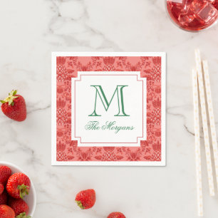 Feestelijke Kerstmis Ananas Ornamenten Monogram Servet