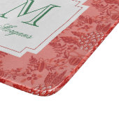 Feestelijke Kerstmis Ananas Ornamenten Monogram Snijplank (Hoek)