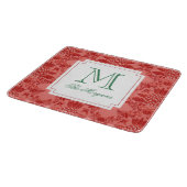 Feestelijke Kerstmis Ananas Ornamenten Monogram Snijplank (Hoek)