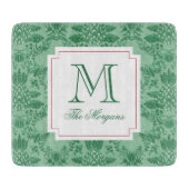 Feestelijke Kerstmis Ananas Ornamenten Monogram Snijplank (Voorkant)