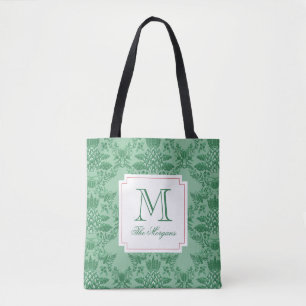Feestelijke Kerstmis Ananas Ornamenten Monogram Tote Bag