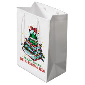 Feestelijke Kerstmis Boek Liefhebber Medium Cadeauzakje (Achterkant Gekanteld)